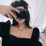 Boho Pearls Choker Necklace, Women's  Jewelry