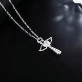 Silver Necklace & Cross Pendant, Men's  Jewelry