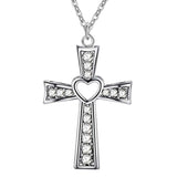 Silver Necklace & Cross Pendant, Men's  Jewelry