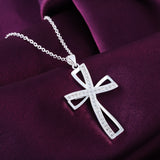 Silver Necklace & Cross Pendant, Men's  Jewelry