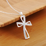 Silver Necklace & Cross Pendant, Men's  Jewelry