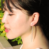 Long Hanging Gem Stone Earring, Women's  Jewelry