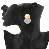 Gold Round Earrings, Women Jewelry