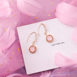 Pink Geometric Earrings, Women's Jewelry