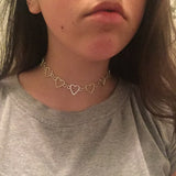 Love Heart Choker Necklaces, Women's Jewelry