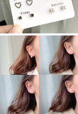 Heart Star Mini Earrings Set, Women 's Jewelry