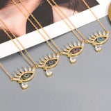 Women's initial necklace rainbow