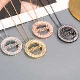 Women's initial necklace rainbow