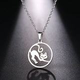 Jumping Cat Choker Pendant Necklace, Women's Jewelry