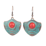 Vintage Ethnic Long Metal Leaf Big Drop Earrings, Women's Jewelry