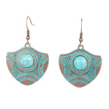 Vintage Ethnic Long Metal Leaf Big Drop Earrings, Women's Jewelry