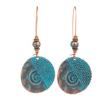 Vintage Ethnic Long Metal Leaf Big Drop Earrings, Women's Jewelry