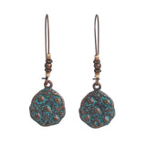 Vintage Ethnic Long Metal Leaf Big Drop Earrings, Women's Jewelry