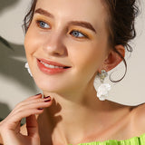 White Flower Earrings For Women's Jewelry