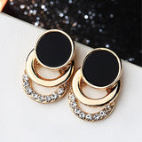 Crystal Round Earrings, Women Jewelry