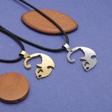 Cute Couple Cat Pendant Necklace, Women's Jewelry