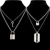 Double Layer Necklace & Hiphop Pendant, Women's  Jewelry