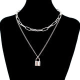 Double Layer Necklace & Hiphop Pendant, Women's  Jewelry