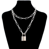 Double Layer Necklace & Hiphop Pendant, Women's  Jewelry