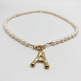 Pearl Necklace & Alphabet Pendant, Women's  Jewelry