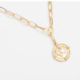 Coin Long Chain Necklace, Women's Jewelry