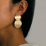 Round Dangle Drop Korean Earrings For Women
