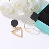 Round Dangle Drop Korean Earrings For Women