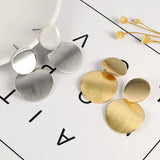 Round Dangle Drop Korean Earrings For Women