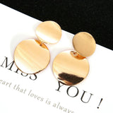 Round Dangle Drop Korean Earrings For Women