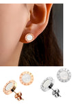 Crystal Round Earrings, Women's Jewelry
