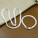 Sideways Necklace Bracelet Sets, Women/Men's Jewelry