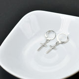 Small Cross Drop Dangle Earrings, Women/Men's  Jewelry