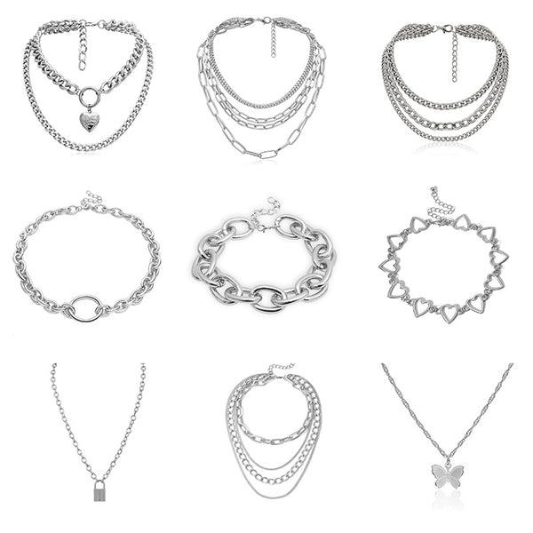 Gothic Short Chain Exaggerated Metal Fashion Love