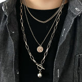 Multi-layer Long Chain Necklace, Women/Men's  Jewelry
