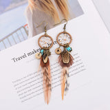 Bohemian Hollow Dream Catcher Earrings, Women's Jewelry