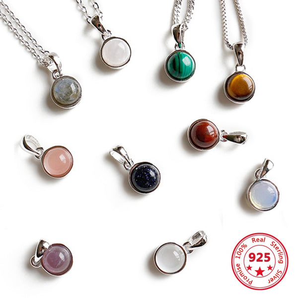 Natural Gemstone Pendants Necklaces, Women's Jewelry