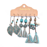 Multiple 3 Pairs Drop Earrings Set, Women's Jewelry