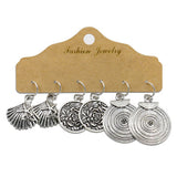 Multiple 3 Pairs Drop Earrings Set, Women's Jewelry