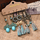 Multiple 3 Pairs Drop Earrings Set, Women's Jewelry