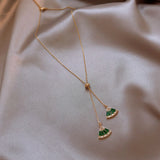 Classic Green Geometric Necklace, Women's Jewelry