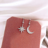 Crystal Star-Moon Earrings, Women's Jewelry