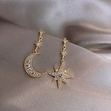 Crystal Star-Moon Earrings, Women's Jewelry