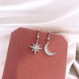 Crystal Star-Moon Earrings, Women's Jewelry