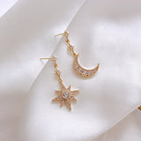 Crystal Star-Moon Earrings, Women's Jewelry