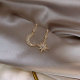 Crystal Star-Moon Earrings, Women's Jewelry
