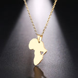 Africa Map Pendant Necklace, Women/Men's  Jewelry