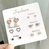 Heart Star Mini Earrings Set, Women 's Jewelry