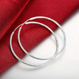 Big Round Silver Earrings, Women's Jewelry