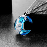 Rould Ball Moon Pendant Necklace, Women's Jewelry