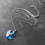 Rould Ball Moon Pendant Necklace, Women's Jewelry